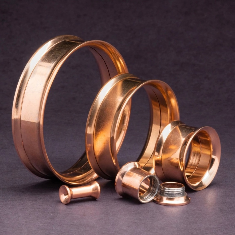 Rose Gold Screw Back Stainless Steel Tunnels